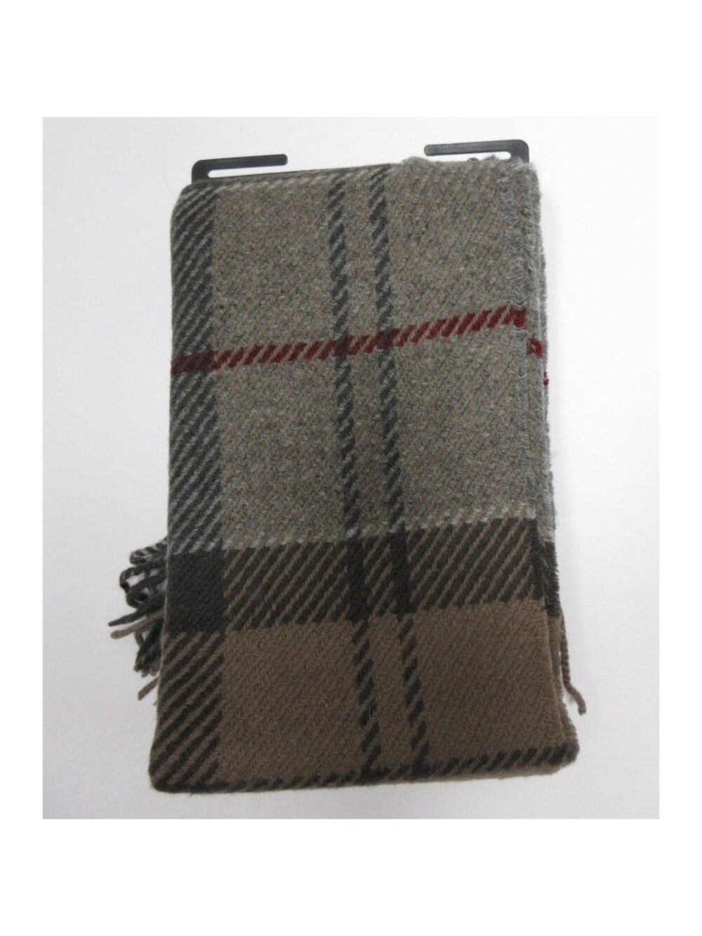 Barbour Scarf OS Lambswool Cashmere Dress Tartan Plaid Fringe NEW